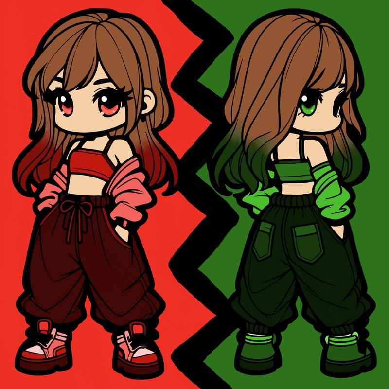 girl in crop top and baggy pants