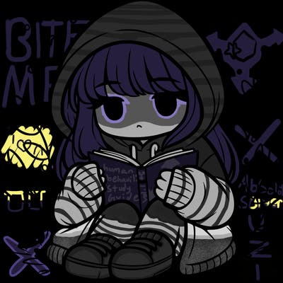 girl in oversized hoodie reading a book