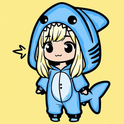 girl in shark onesie