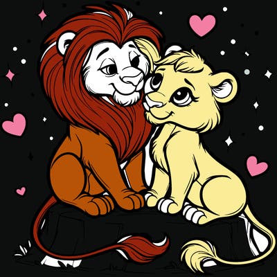 lion and lioness inlove