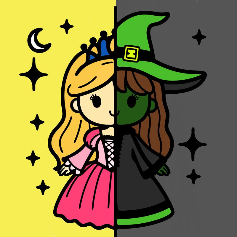 split princess and witch