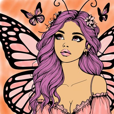 butterfly fairy realistic girl