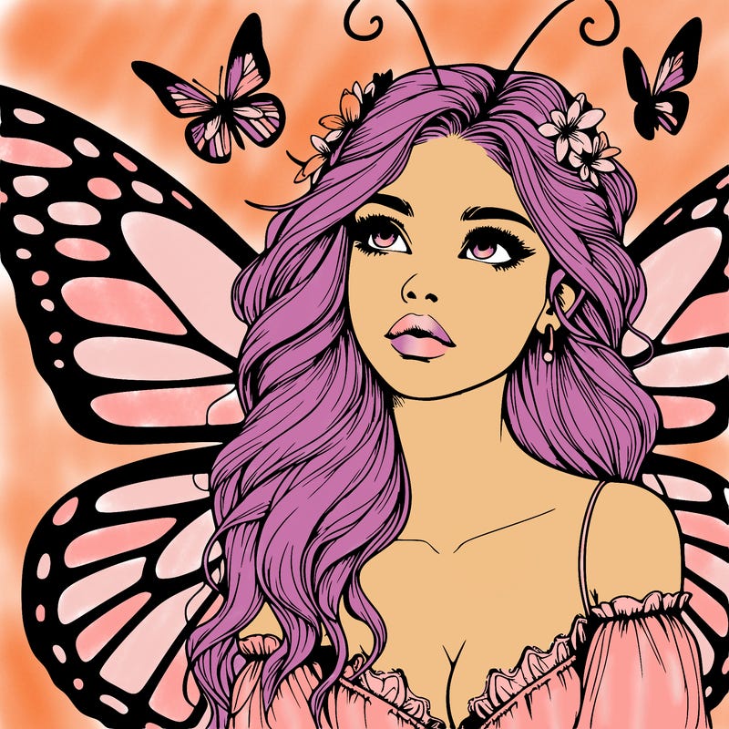 butterfly fairy realistic girl