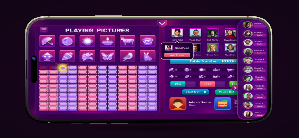 GEBO® Pappu Playing Pictures - Digital game interface of GEBO Pappu Playing Pictures showing traditional icons and multiplayer features