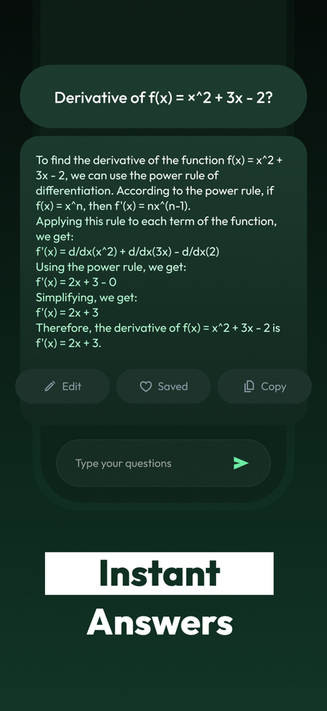 Aloy: Chat AI Assistant Helper - Aloy AI assistant providing a step by step calculus solution for a student