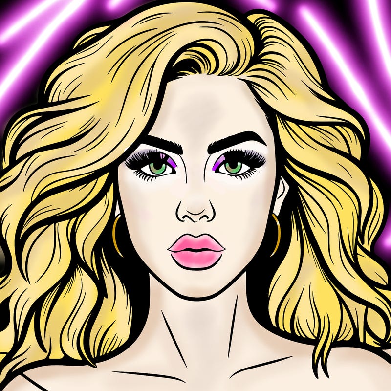 realistic girl eyes lips mouth hair pop star