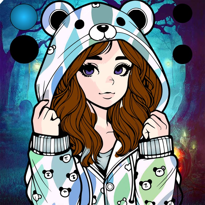 realistic girl in a animal pjs hoodie