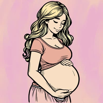 woman heavily pregnant realistic