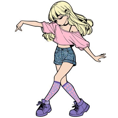 realistic girl danceing