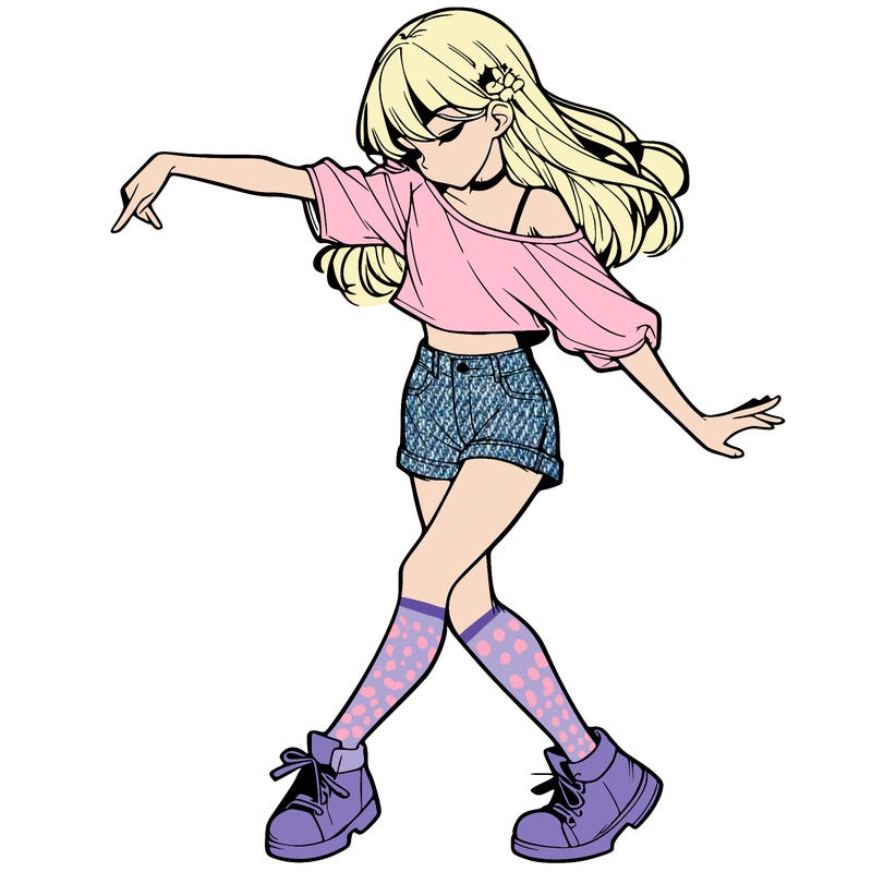 realistic girl danceing