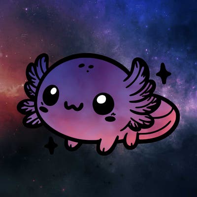cute easy baby axolotl