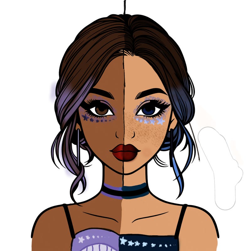 realistic girl with makeup on