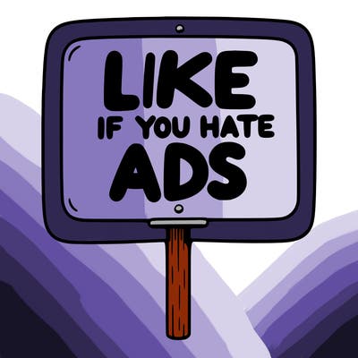a sign that says like if you hate ads