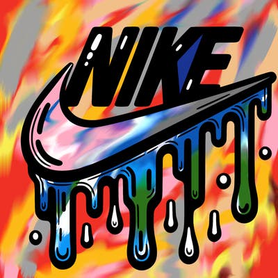 dripping nike logo