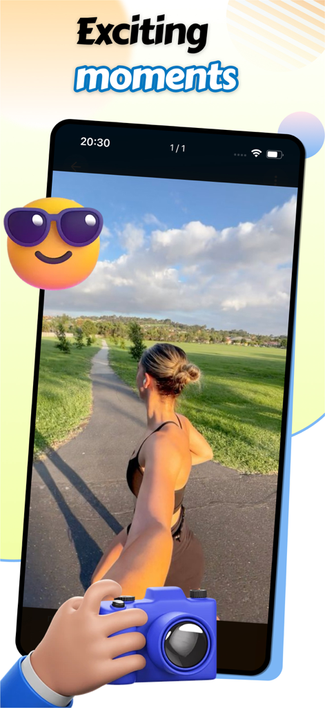 Kelia - A woman running on a path shared on the Kelia app under the headline Exciting moments