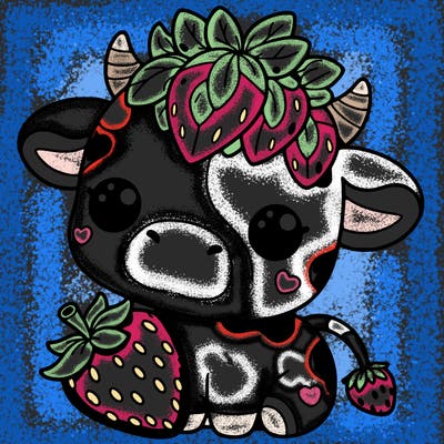 cute strawberry cow