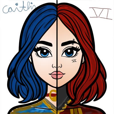 a woman divided in half