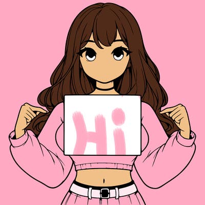 girl holding a blank sign in a long sleeve crop top