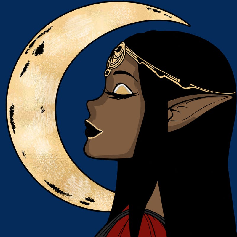 a realistic moon elf