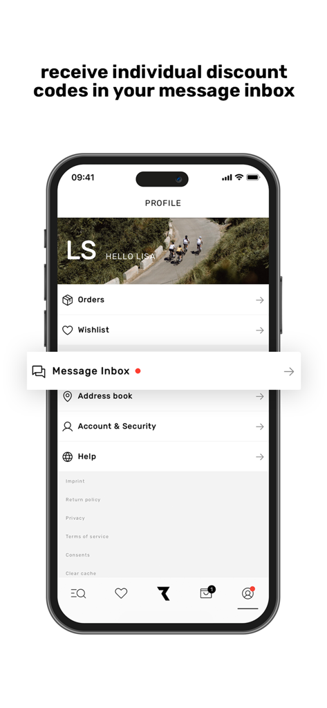 Ryzon - Ryzon app user profile screen featuring a message inbox for discount codes