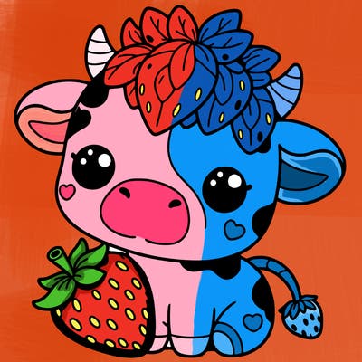 cute strawberry cow