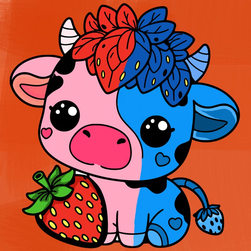 cute strawberry cow