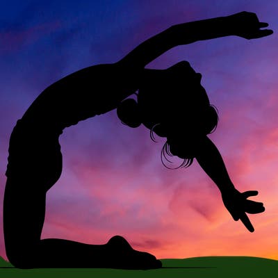 realistic girl doing gymnastics