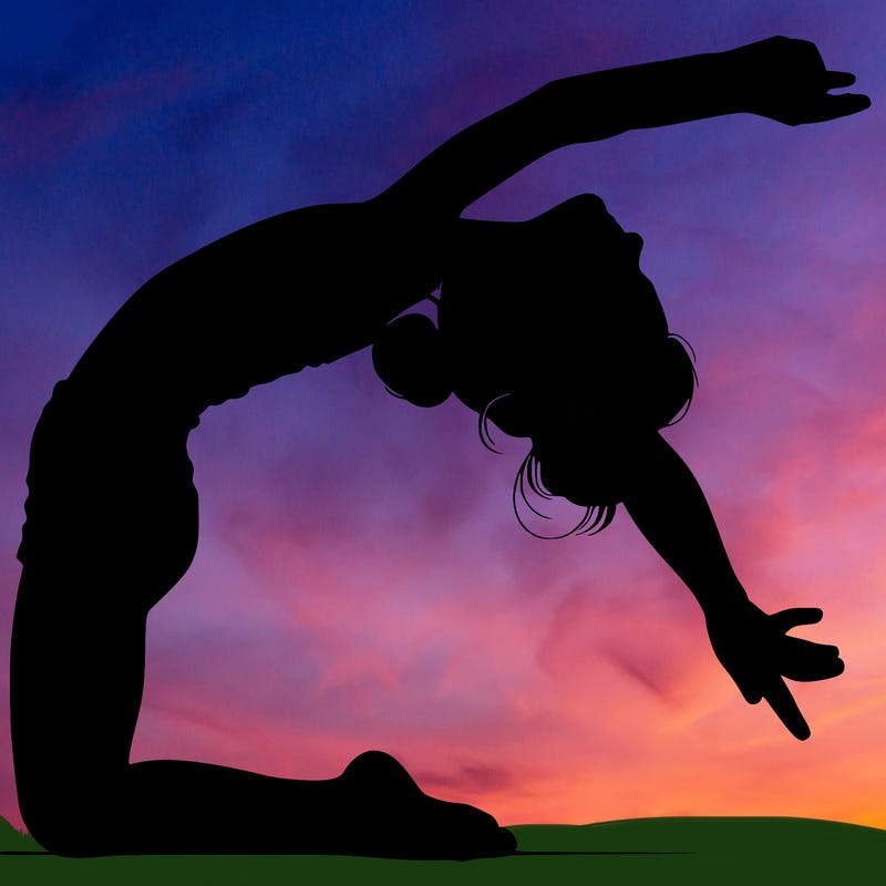 realistic girl doing gymnastics