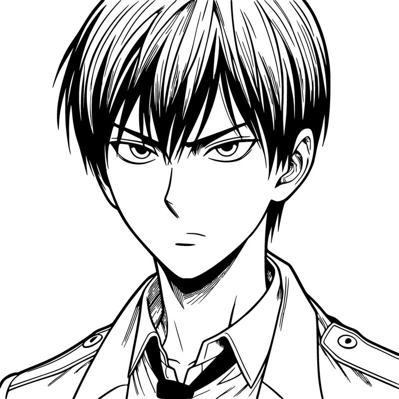 a realistic manga man