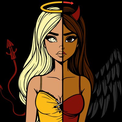 devil vs angel realistic girl