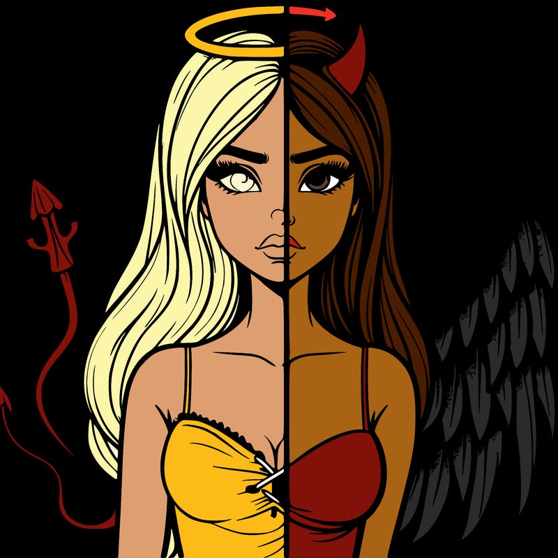 devil vs angel realistic girl