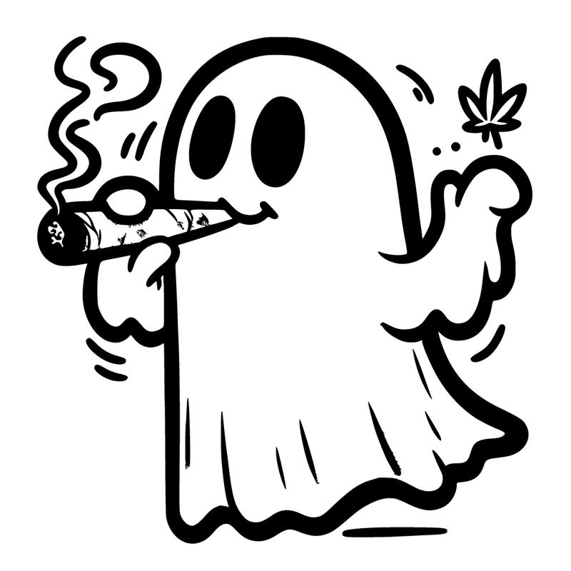 ghost smoking a joint