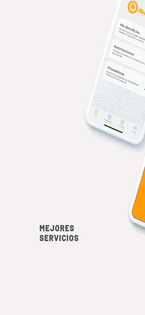 Interface principale de l'application d'assurance santé RobleRed montrant les sections pour les autorisations d'avantages et les prestataires médicaux