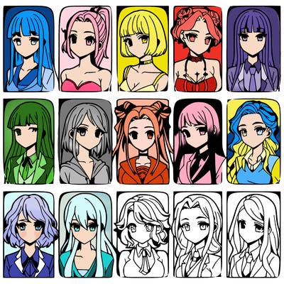 girls that look diffrent anime