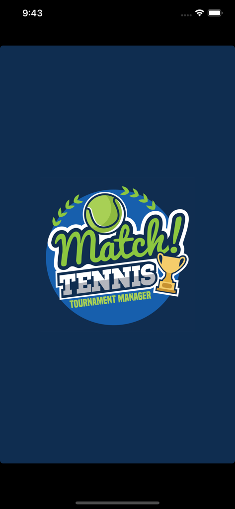 Match! Tennis App - Match Tennis App logo showing a tennis ball and tournament manager title
