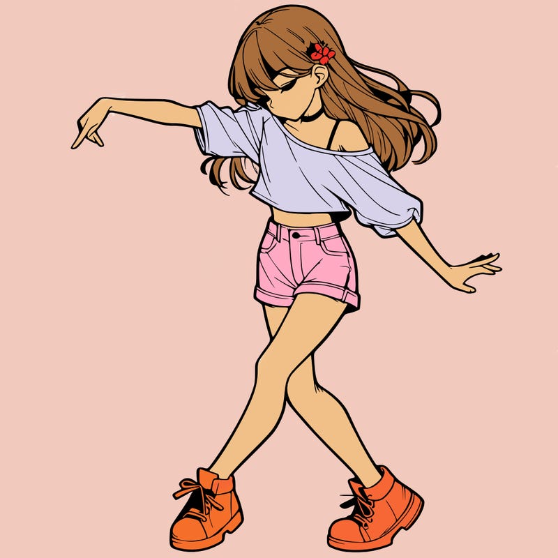 realistic girl danceing