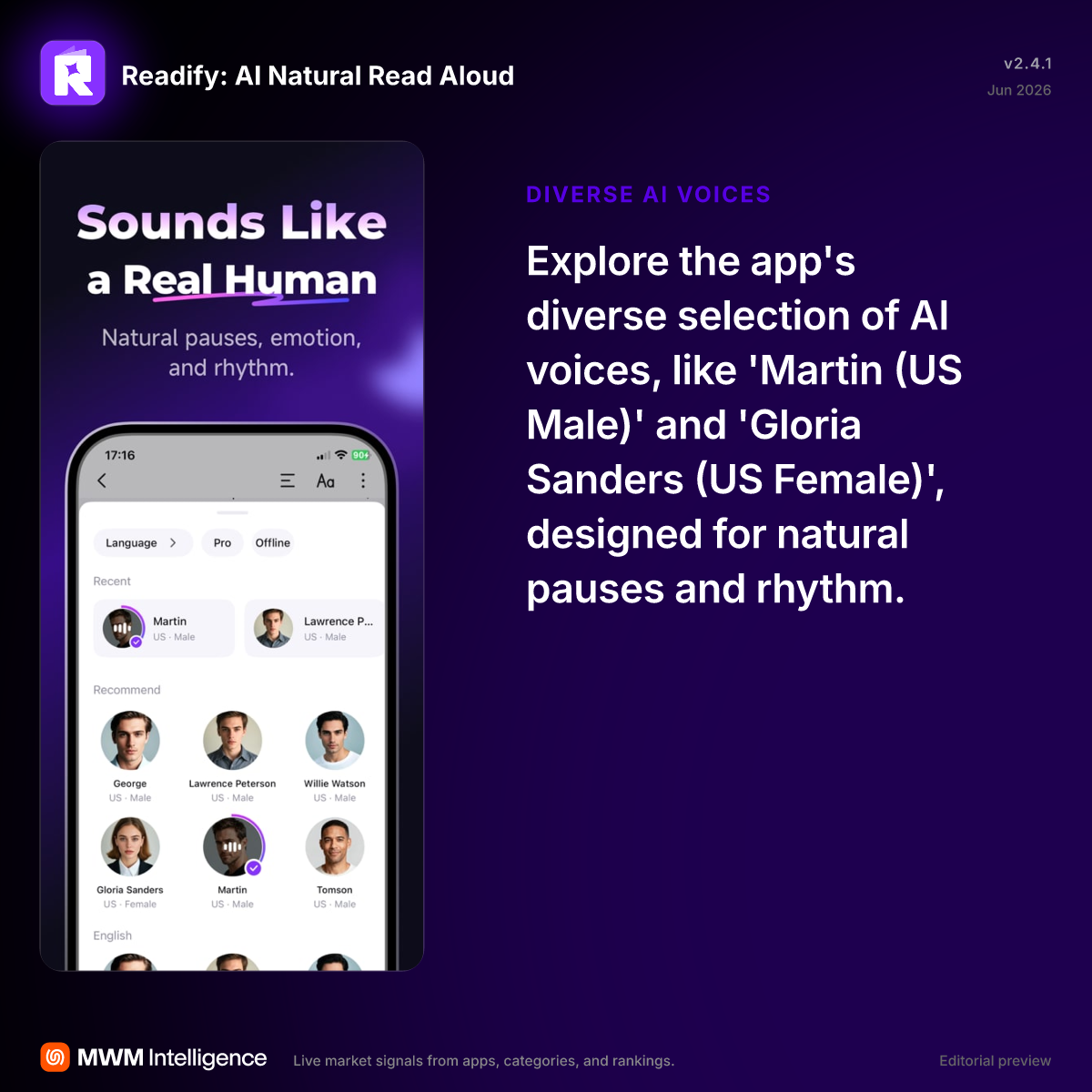 Readify: AI Natural Read Aloud - Books App | MWM