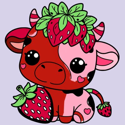 cute strawberry cow
