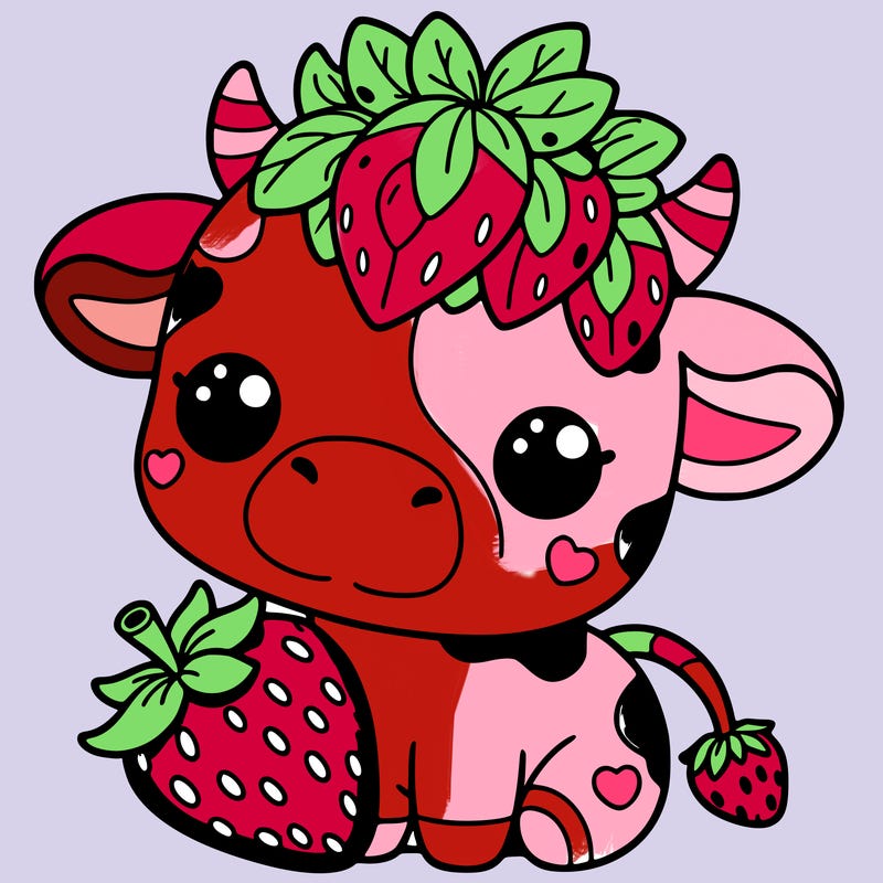 cute strawberry cow
