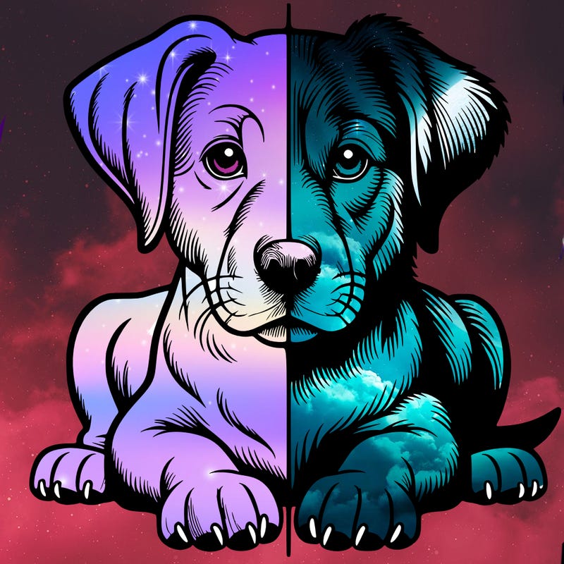 realistic dog split picture