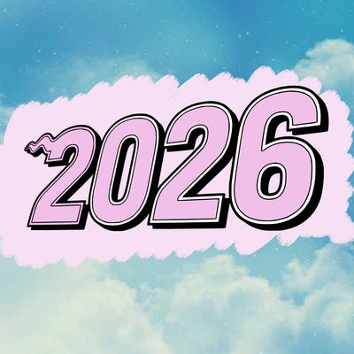 2026 in big font covering the whole paper no one else in it just the numbers... 2026