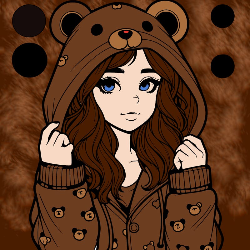 realistic girl in a animal pjs hoodie