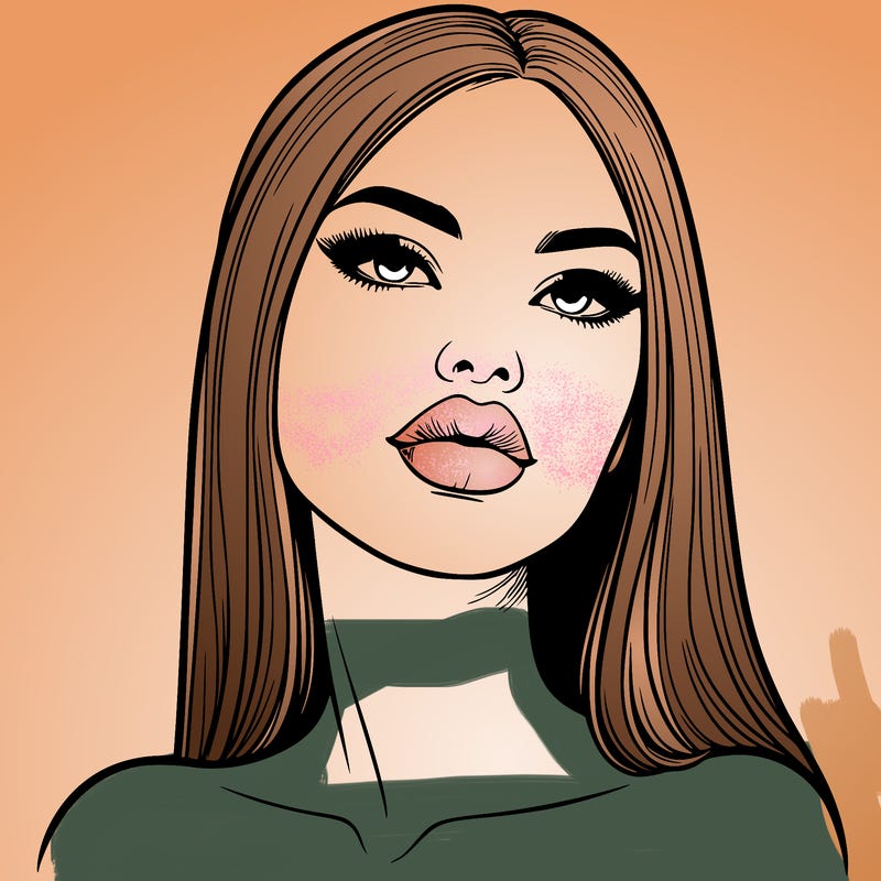 realistic woman with full lips