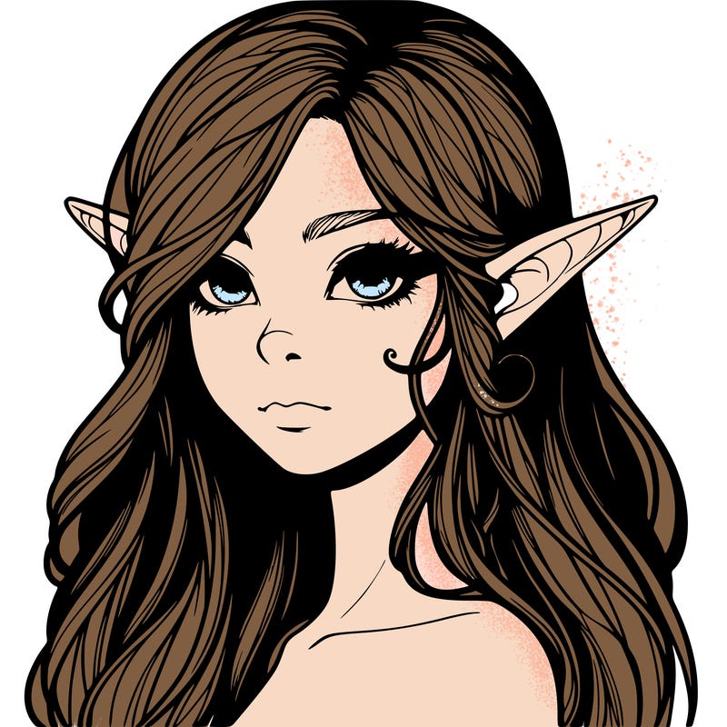 elf girl realistic dark fantasy