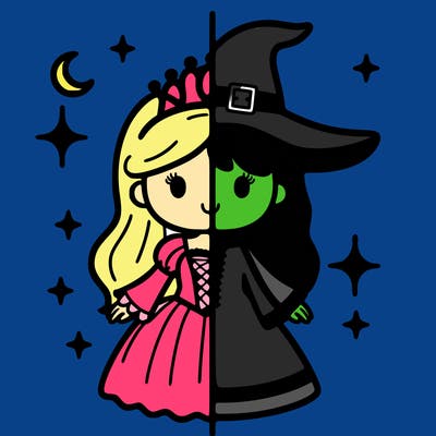 split princess and witch