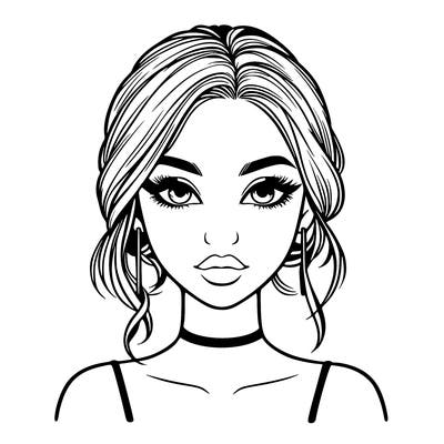 realistic girl with makeup on