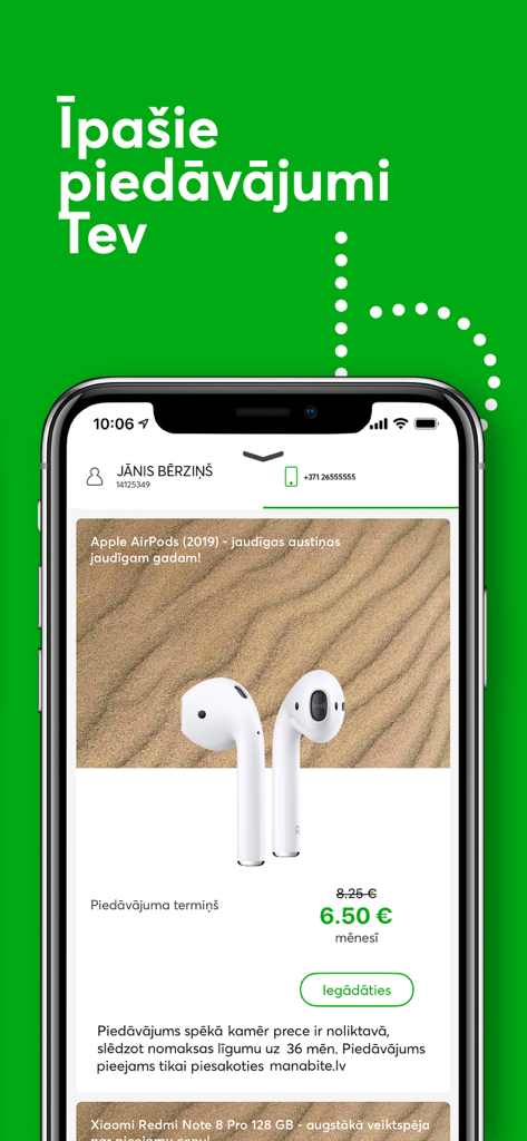 ManaBite - ManaBite app interface showing a special offer for Apple AirPods