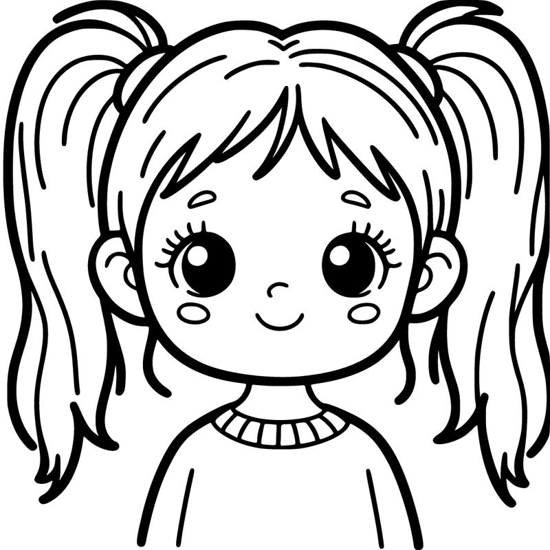 girl with pigtails