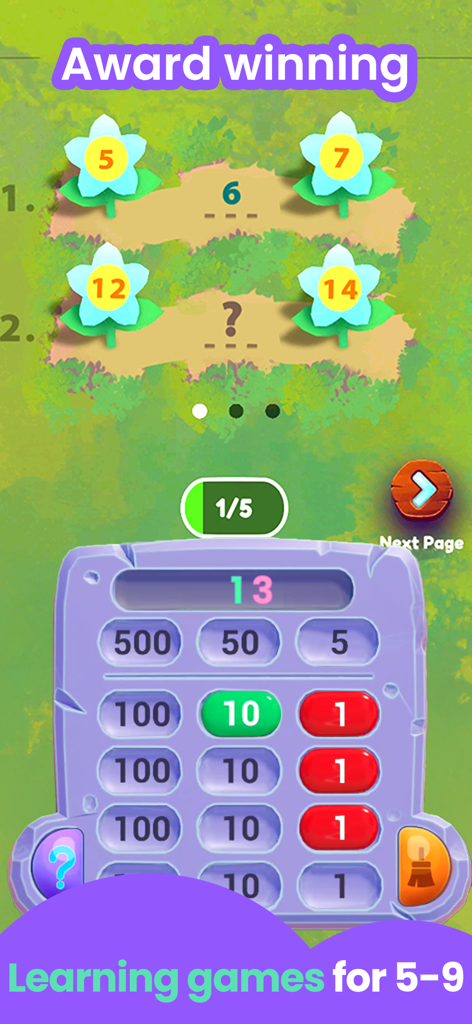 SKIDOS Math Games for Kids - A child playing a number sequence game on the SKIDOS educational app