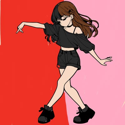 realistic girl danceing